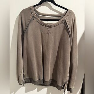 Vici grungy olive green Sweatshirt with Cutout Detail